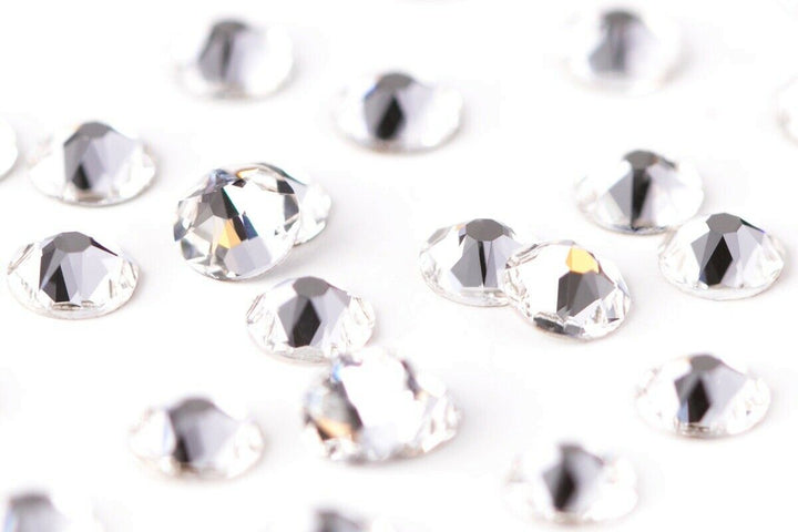 Cristalli Trasparenti Argento Brillantini Strass Termoadesivi Hotfix