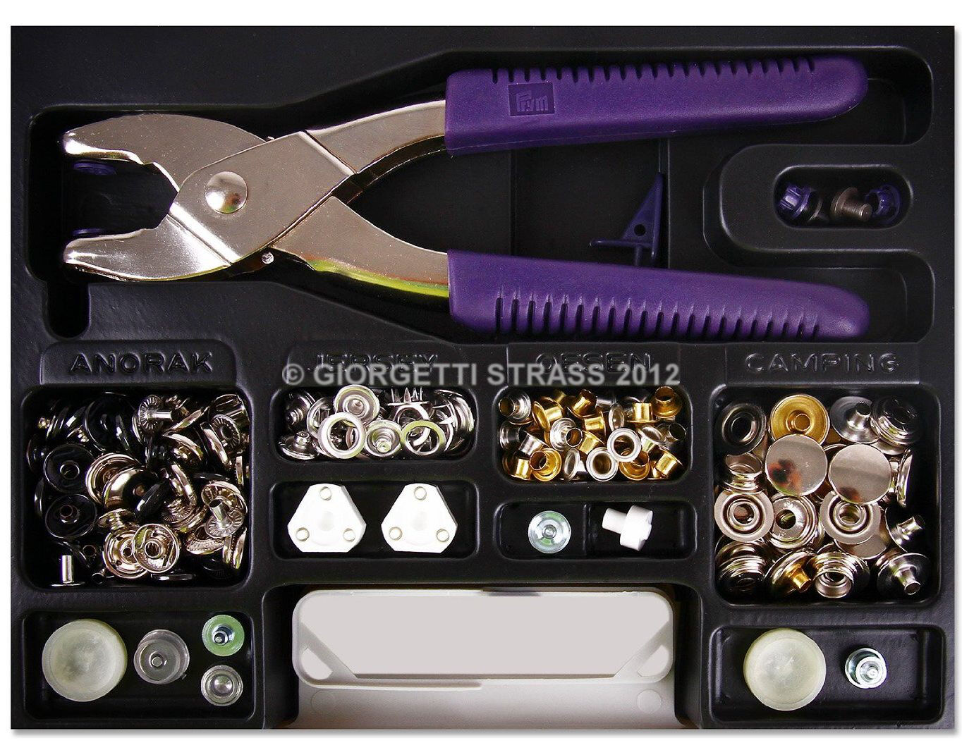 Pinza 2 In 1 Per Bottoni Automatici E Per Occhielli, Set Di Installazione, Inclusi Occhielli Colorati Con Diametro Fori 5 Mm E 25 Set Bottoni Automatici - Foto 9